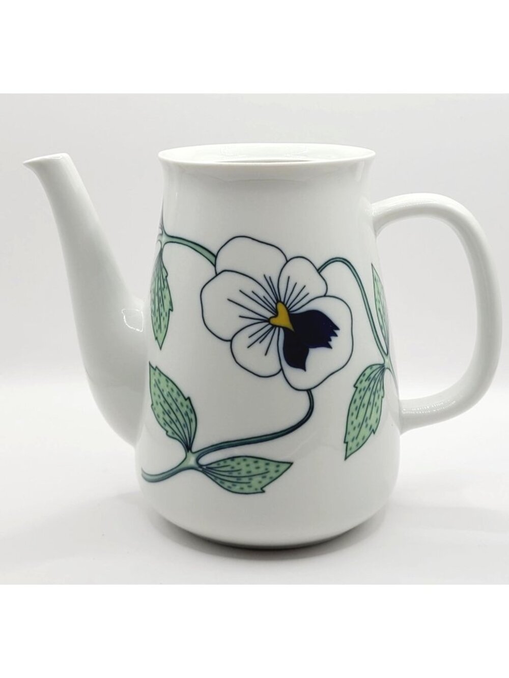 Rorstrand Sweden Sylvia Pattern Coffee Pot Sylvia Leuchovius MCM 70s No Lid Rare